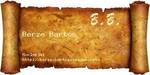 Berze Bartos névjegykártya